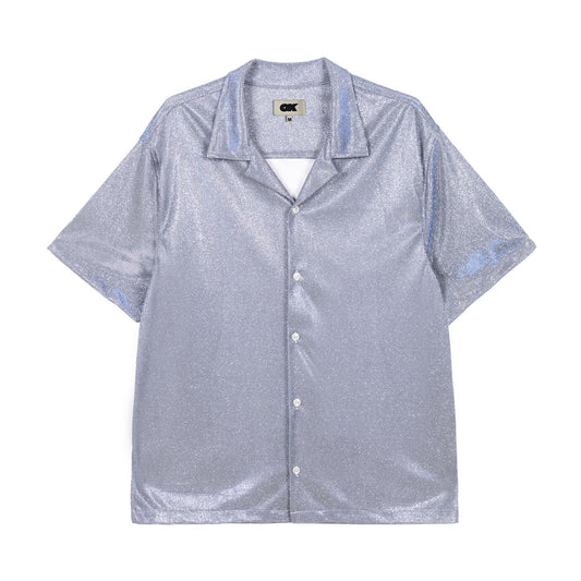 GLITTER BUTTON UP - SILVER