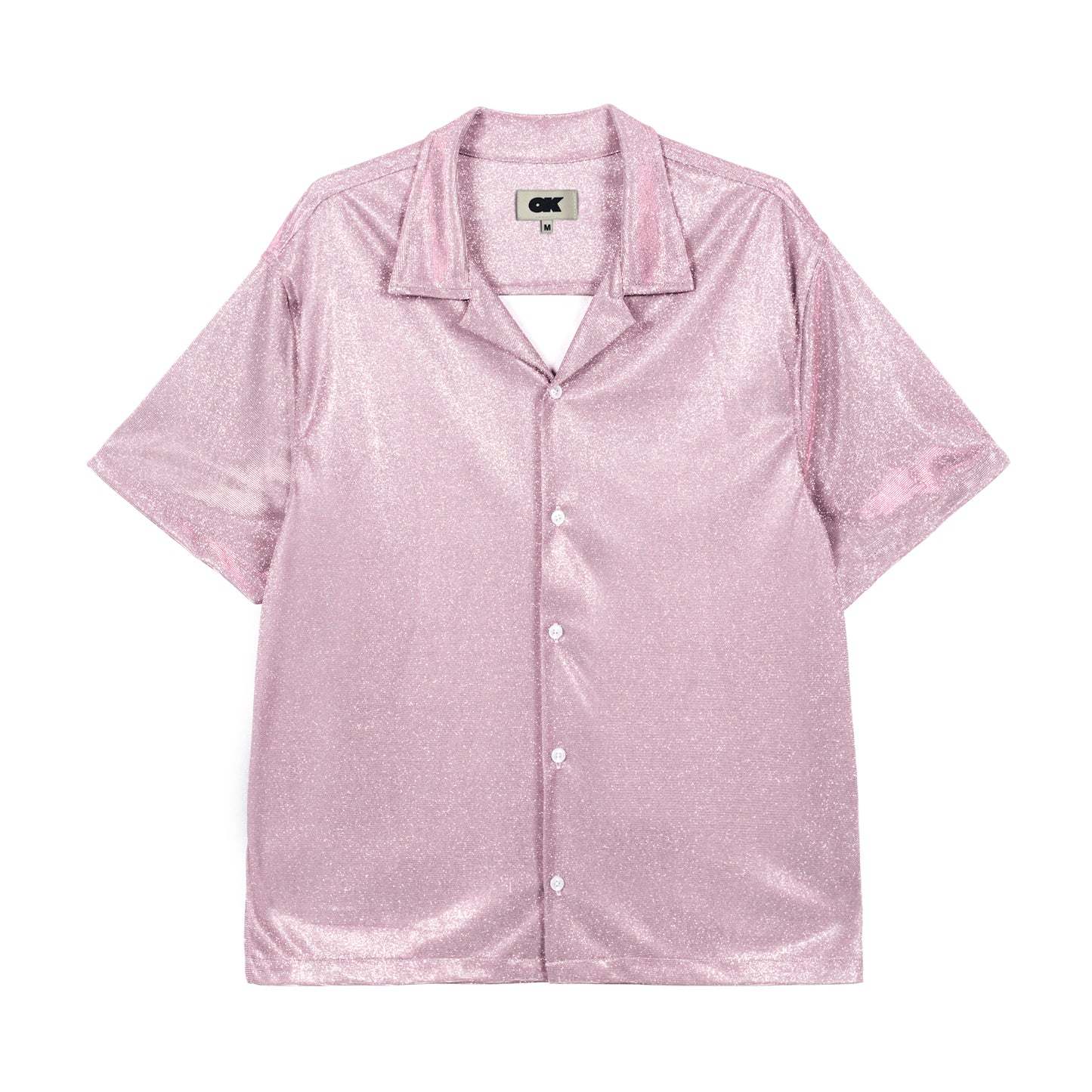 GLITTER BUTTON UP - PINK